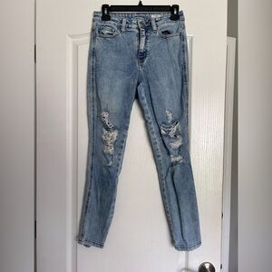 Women's Distressed Blue Jeans